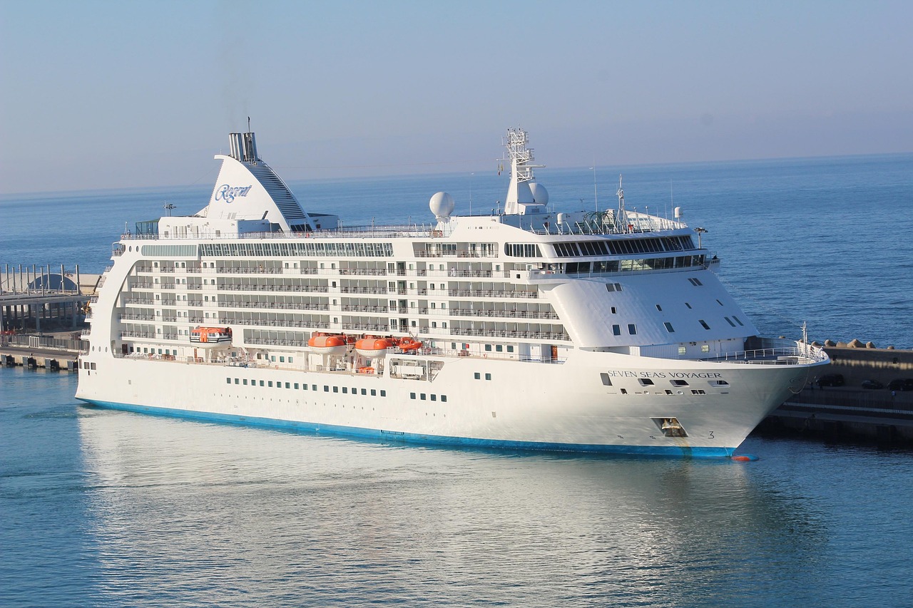 cruise ship, sea port, luxury liner, nature, sea, ocean